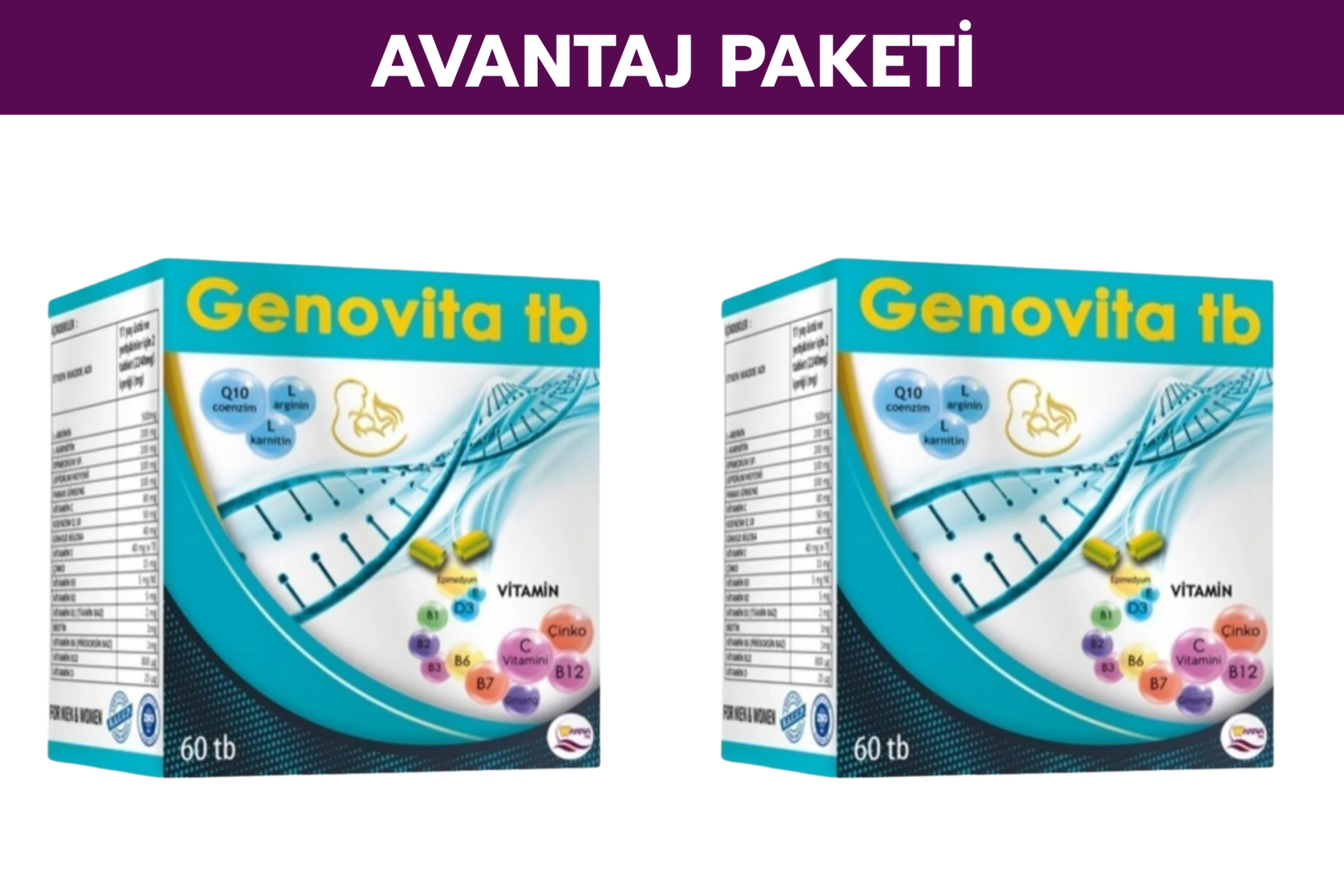 Genovita 60 Tablet 2li Fırsat Paketi