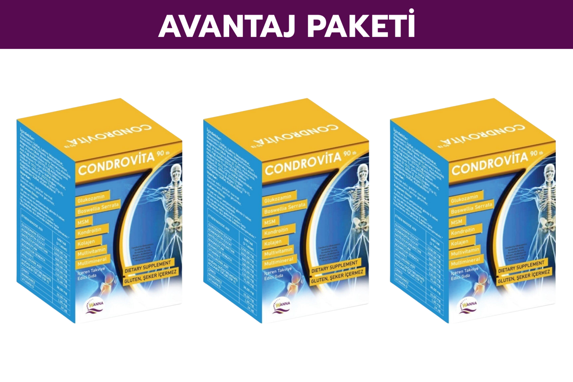 Condrovita 90 Tablet 3lü Fırsat Paketi