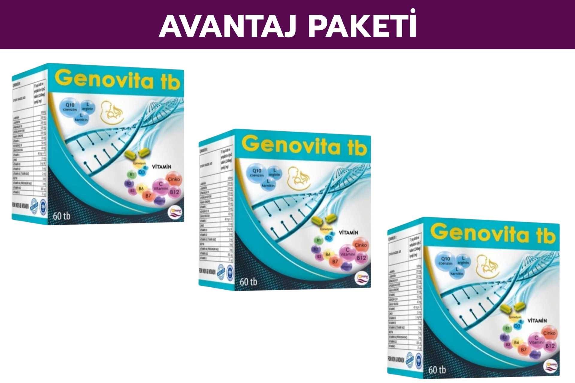 Genovita 60 Tablet  3 Kutu