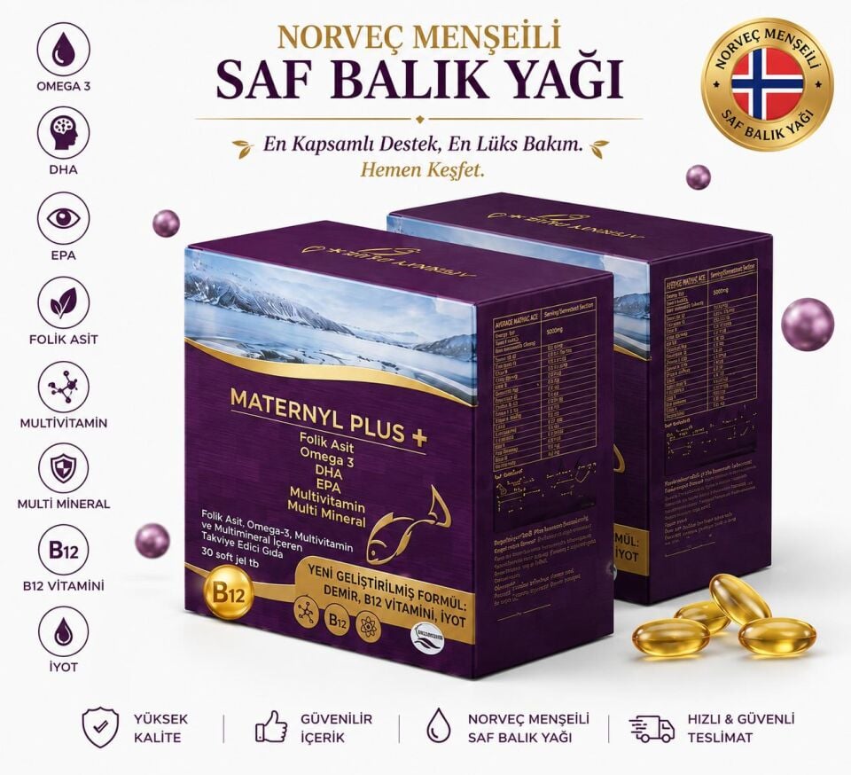maternyl plus 2 li fırsat paketi balık yağı+ vitamin