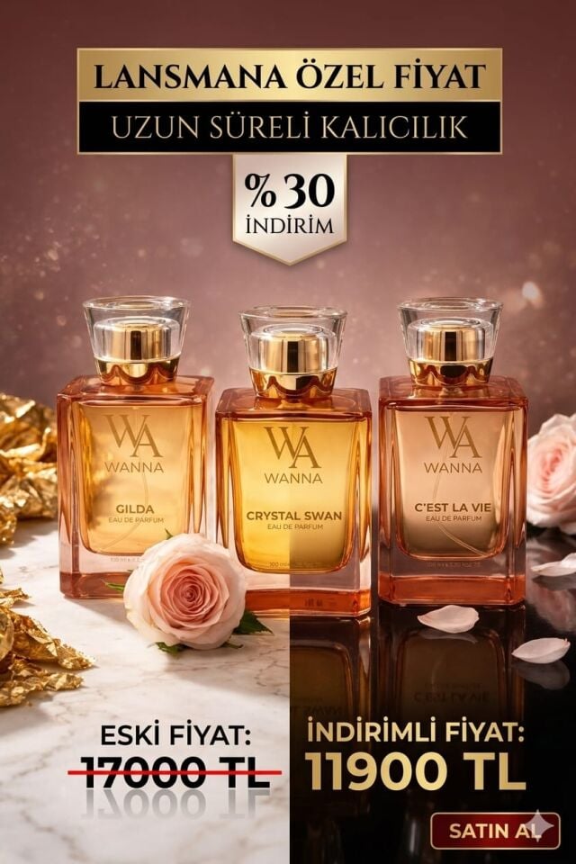 WANNA Gilda- Crystal Swan- C'est La Vie Parfüm Üçlü Set- Özel Fiyat