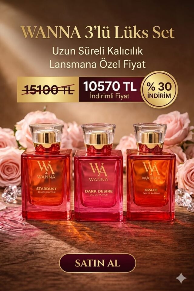 WANNA Dark Desire- Stardust- Grace Parfüm Üçlü Set- Özel Fiyat