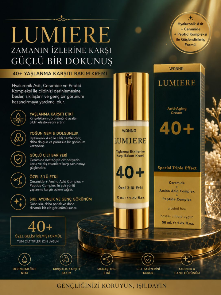 WANNA LUMİERE YAŞLANMA ETKİLERİNE KARŞI BAKIM KREMİ 50 ml